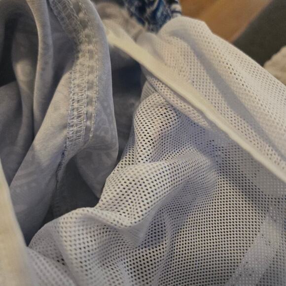 Bertigo swim trunks mens size large blue white print drawstring beach beachy - Picture 5 of 9